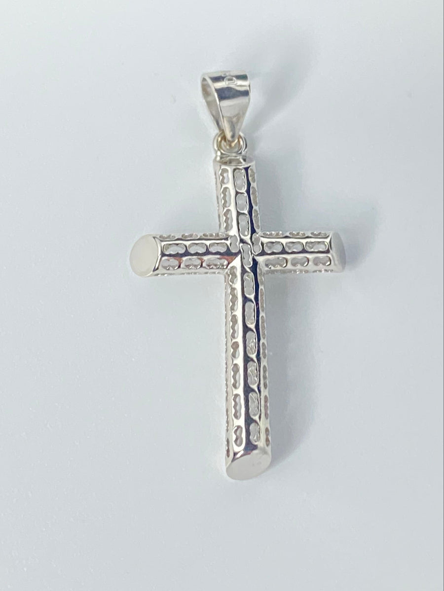 Small Diamond Cut Cross Pendant