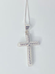 Small Diamond Cut Cross Pendant