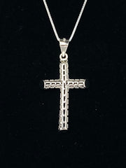 Small Diamond Cut Cross Pendant