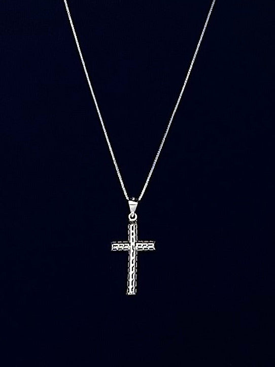 Small Diamond Cut Cross Pendant