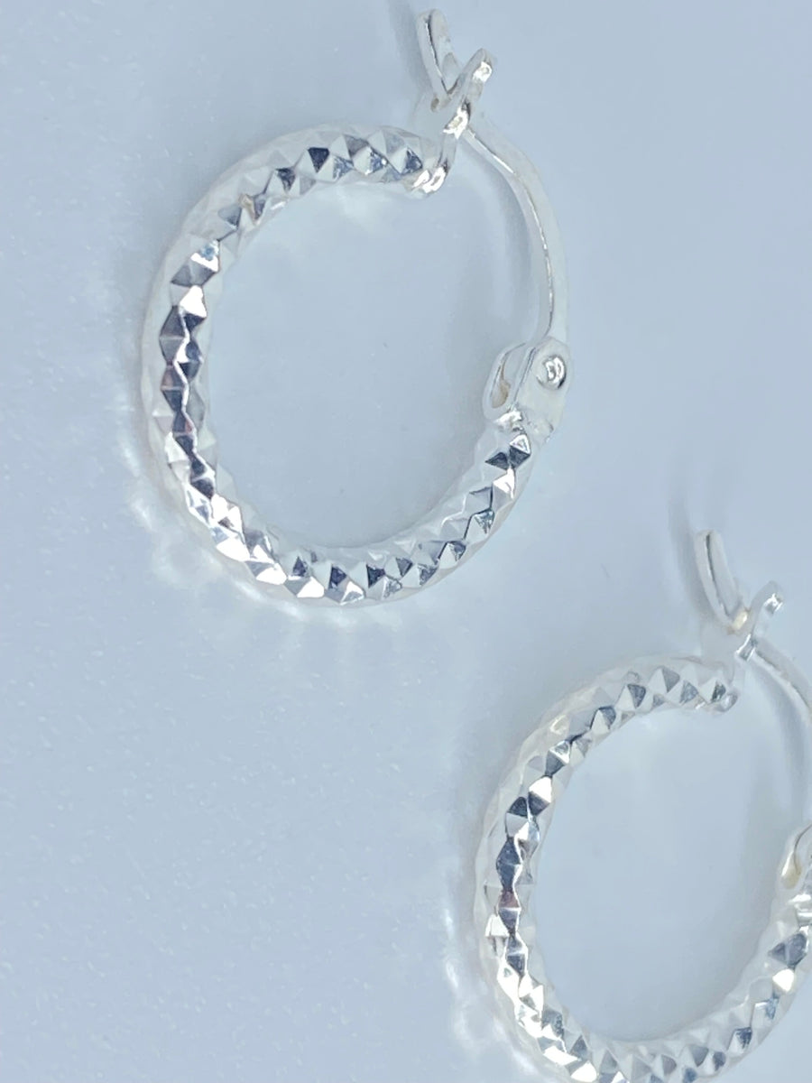 Small Diamond Cut Hoops