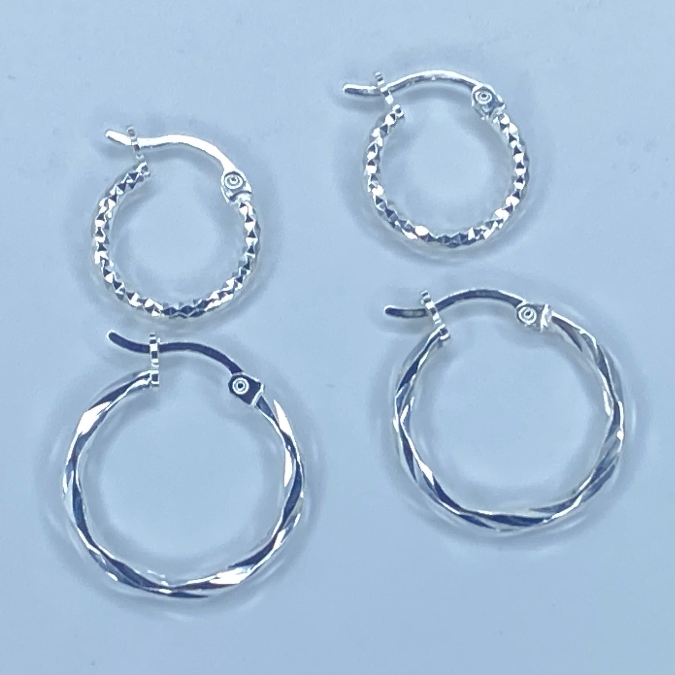 Small Diamond Cut Hoops