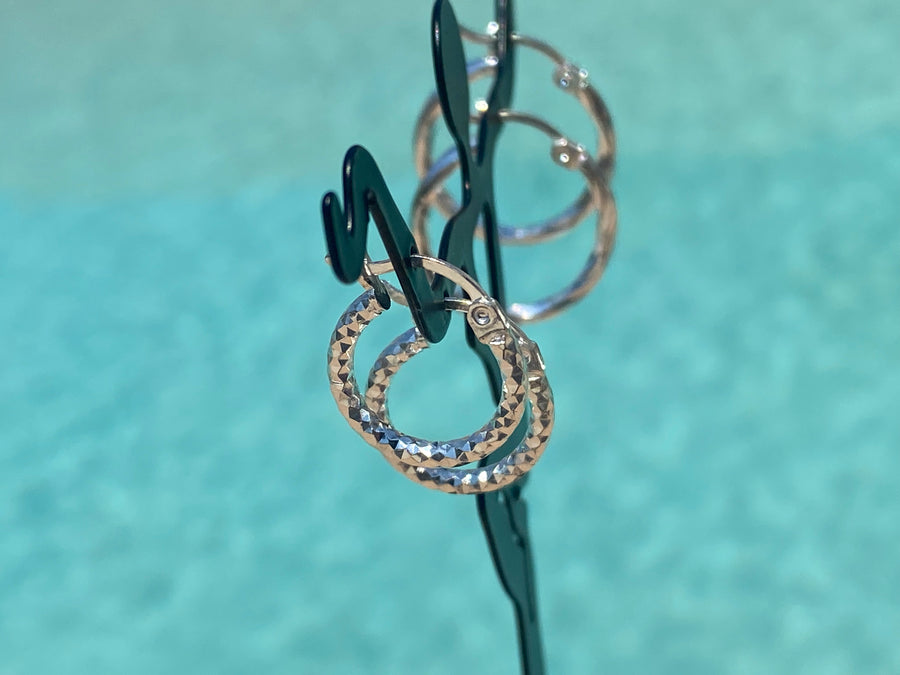 Small Diamond Cut Hoops