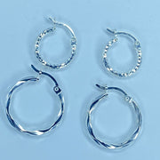 Small Diamond Cut Hoops