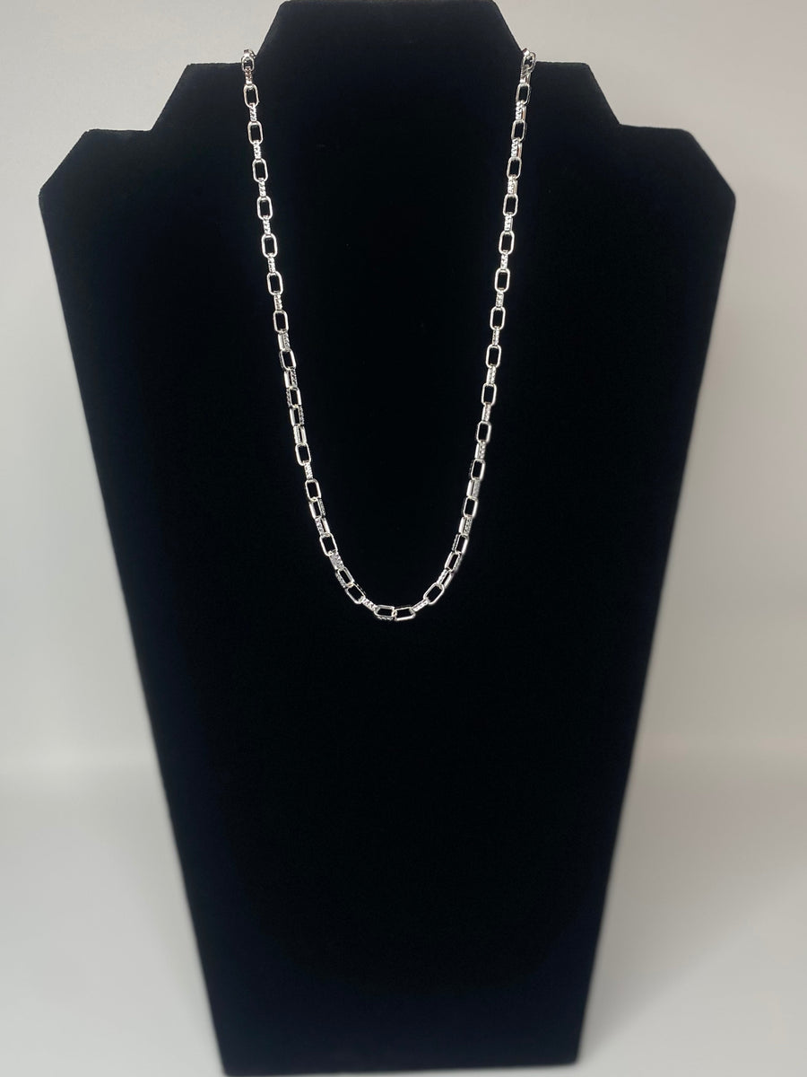 Diamond Cut Paperclip Cable Necklace
