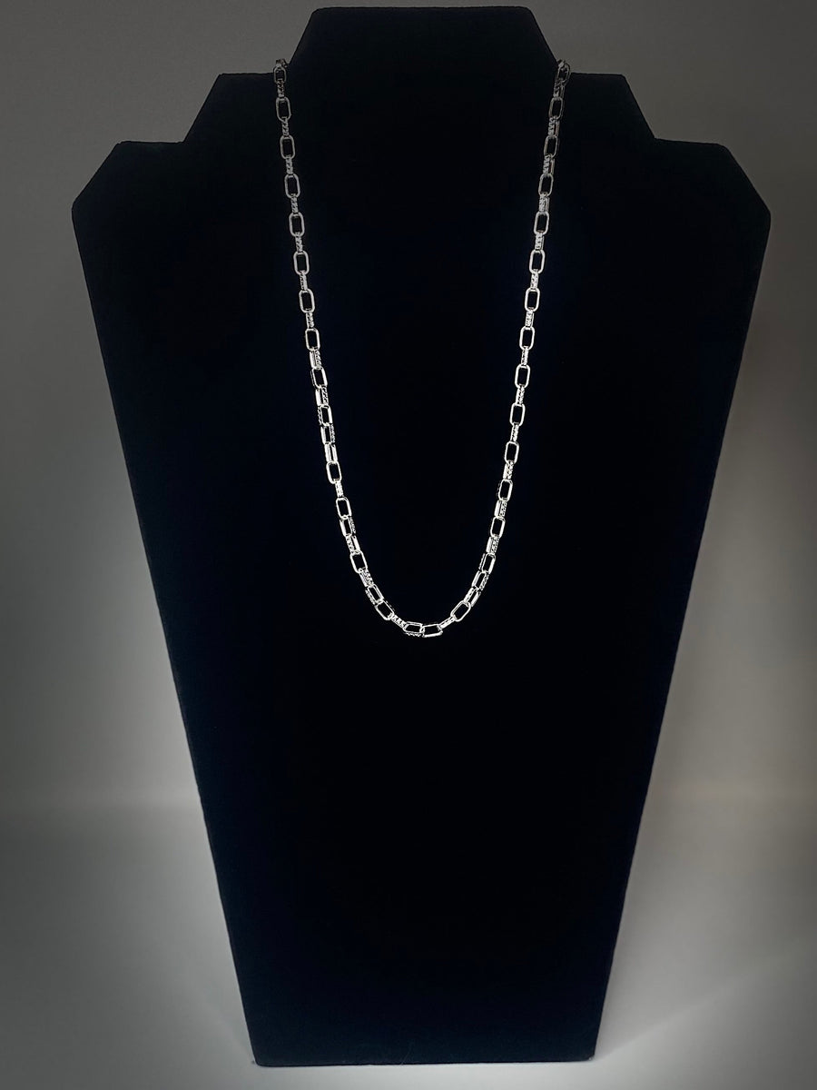Diamond Cut Paperclip Cable Necklace