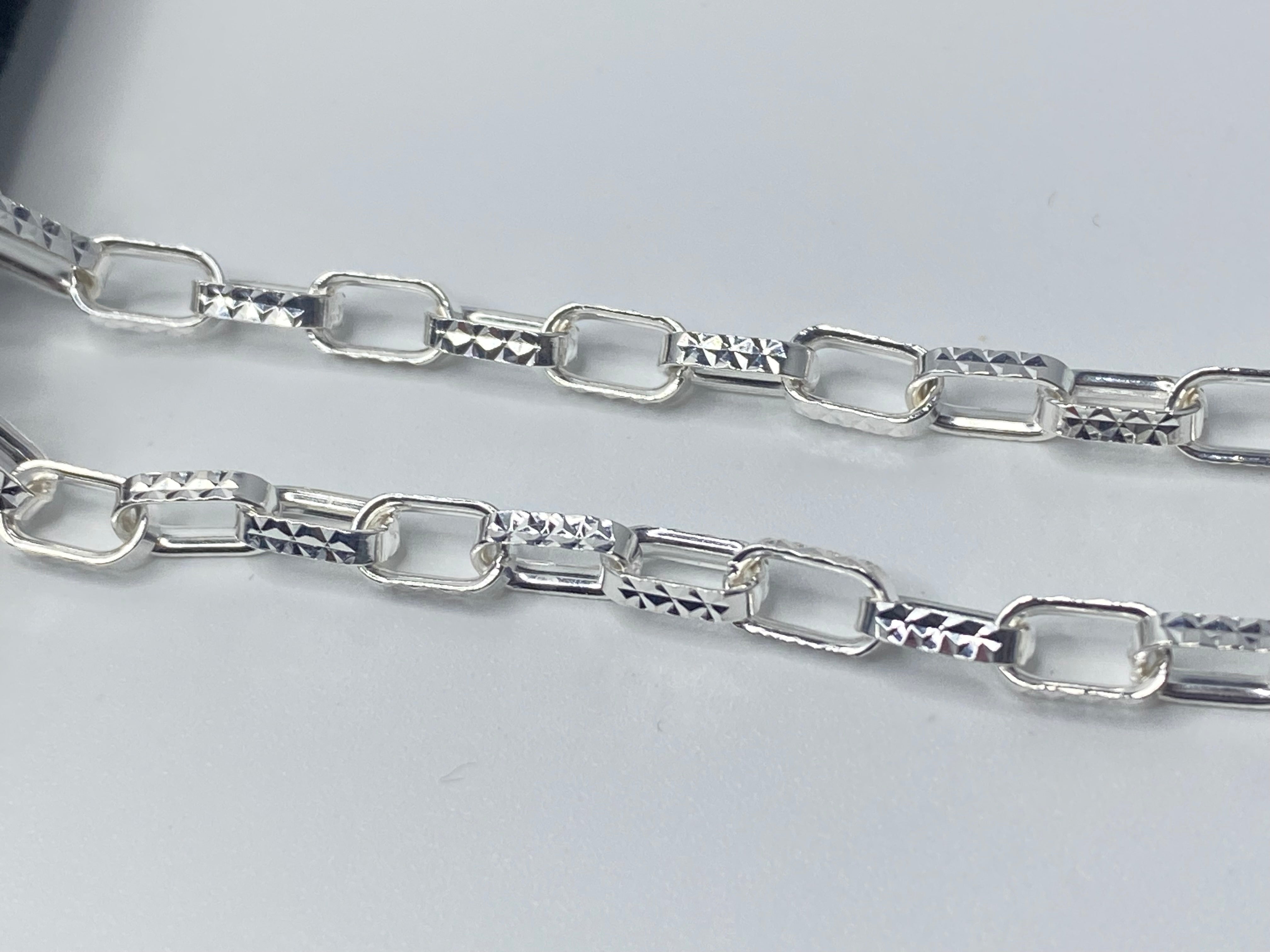 Diamond Cut Paperclip Cable Necklace