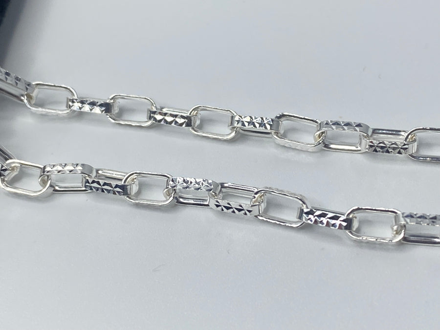 Diamond Cut Paperclip Cable Necklace