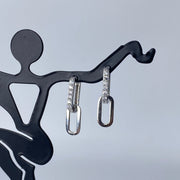 Paperclip CZ Drop Earrings