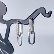 Paperclip CZ Drop Earrings