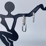 Paperclip CZ Drop Earrings