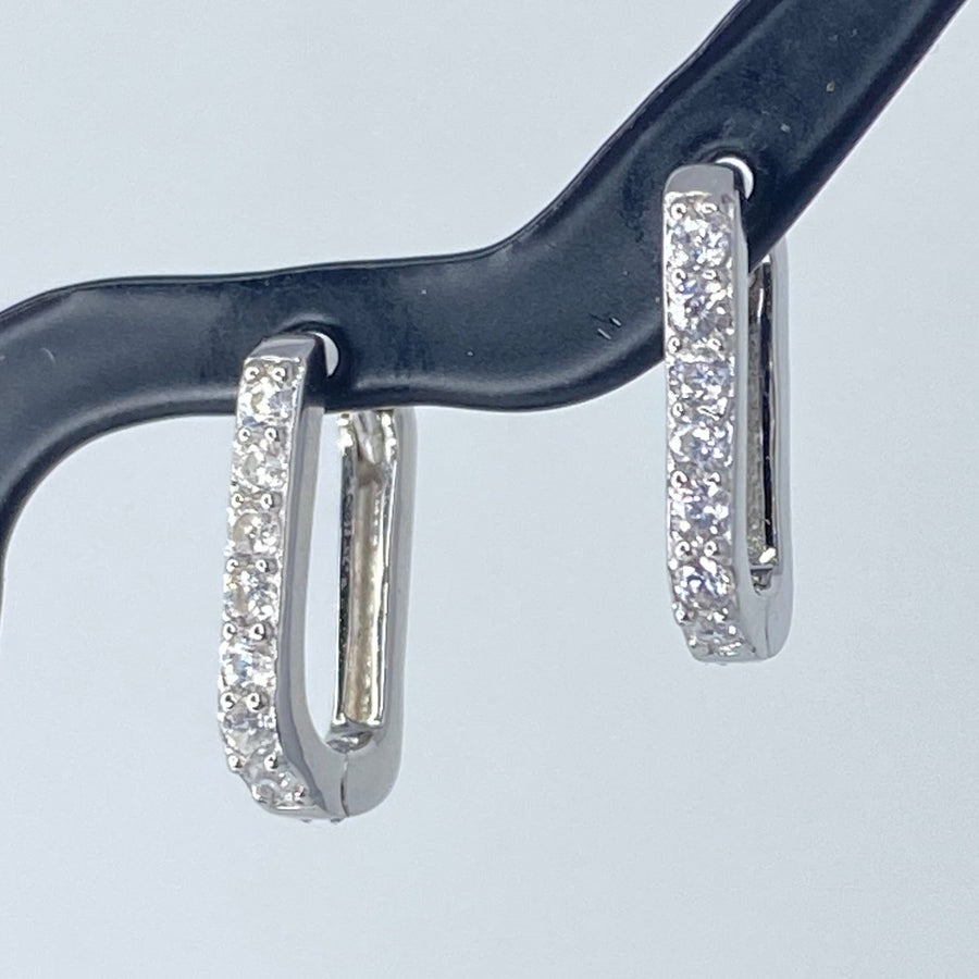Paperclip CZ Drop Earrings