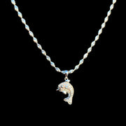 Diamond Cut Rice Bead Necklace