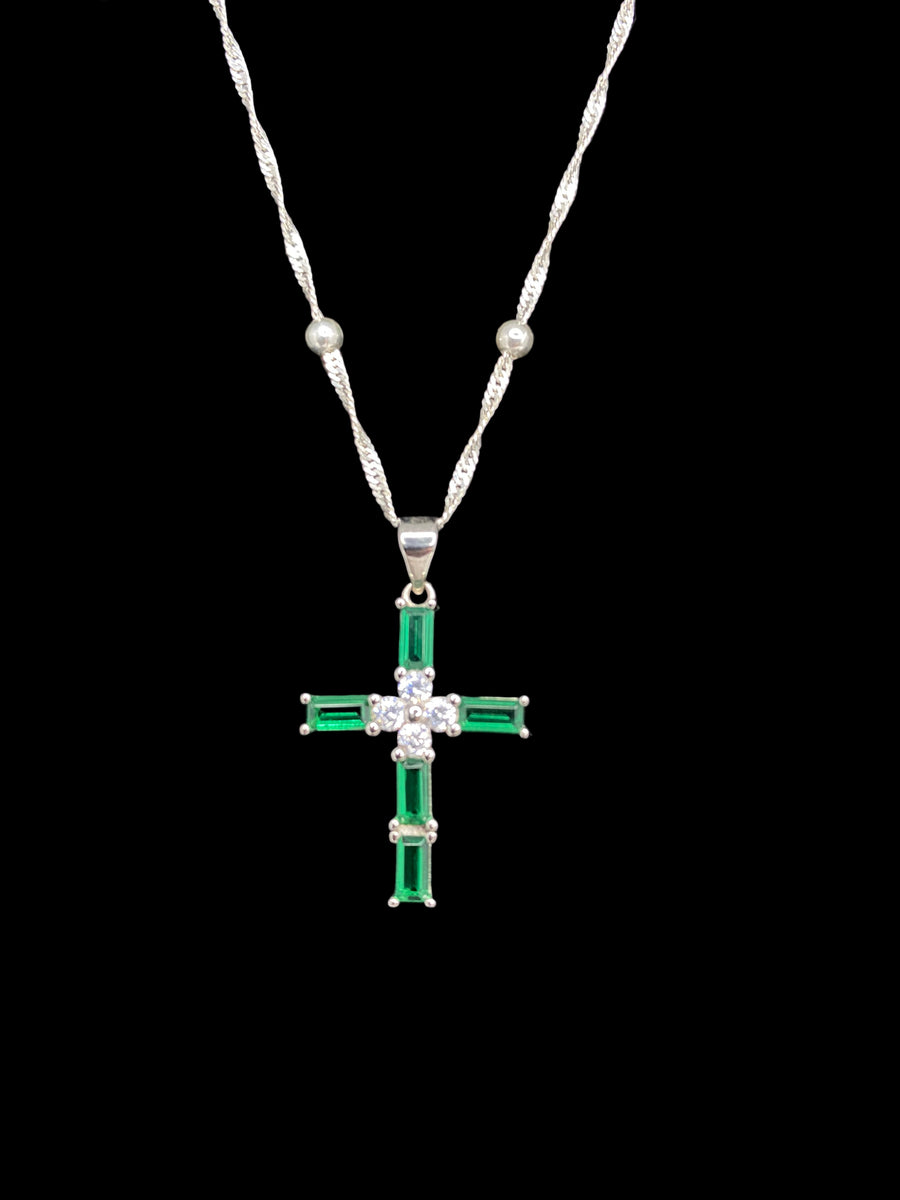 Diamond Cut Singapore with Sphere Accents Necklace