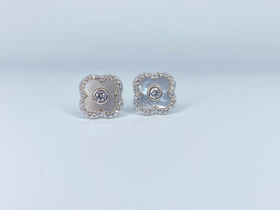 White Flower Earrings