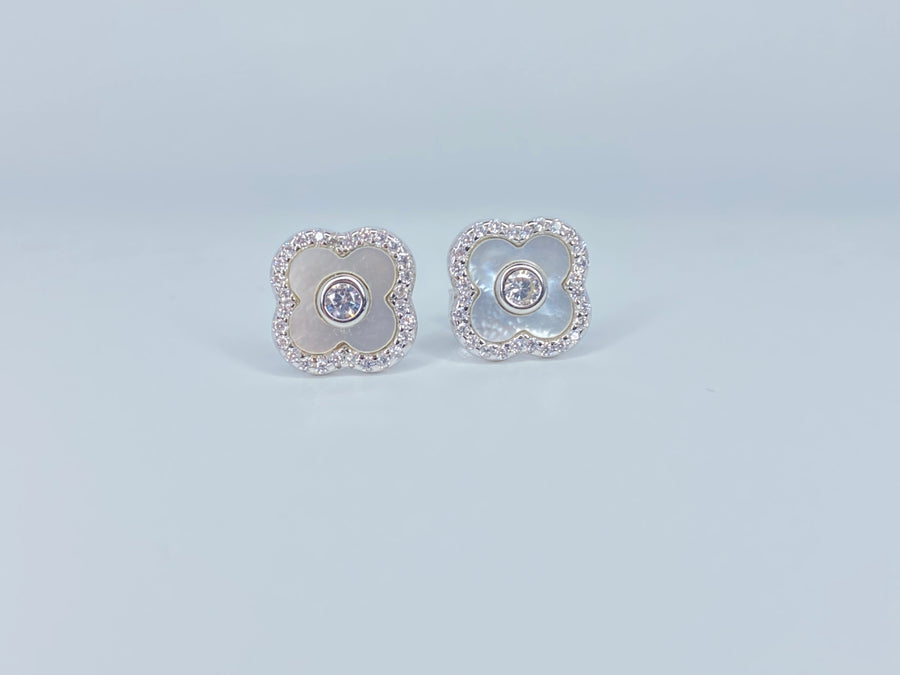 White Flower Earrings