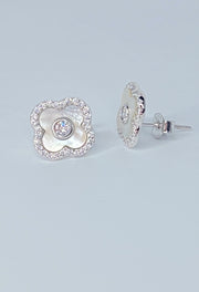 White Flower Earrings