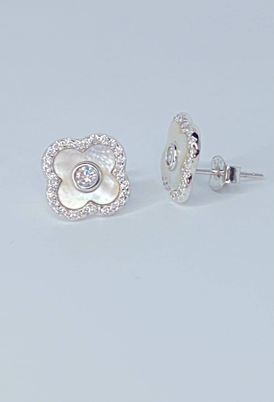 White Flower Earrings